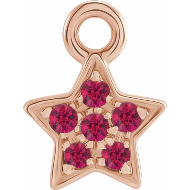Petite Pavé® Natural Ruby Star Dangle
