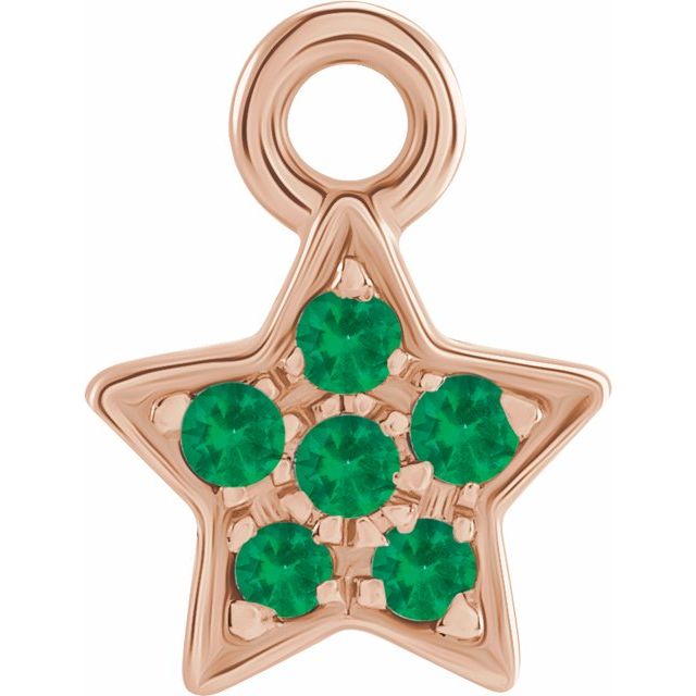 Petite Pavé® Natural Emerald Star Dangle