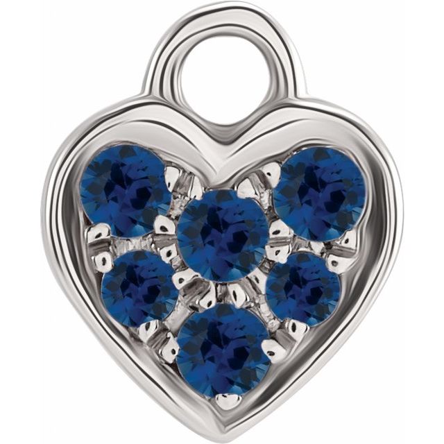 Petite Pavé® Natural Blue Sapphire Heart Dangle