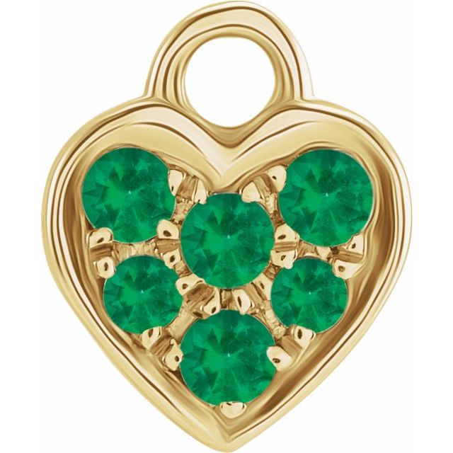 Petite Pavé® Natural Emerald Heart Dangle