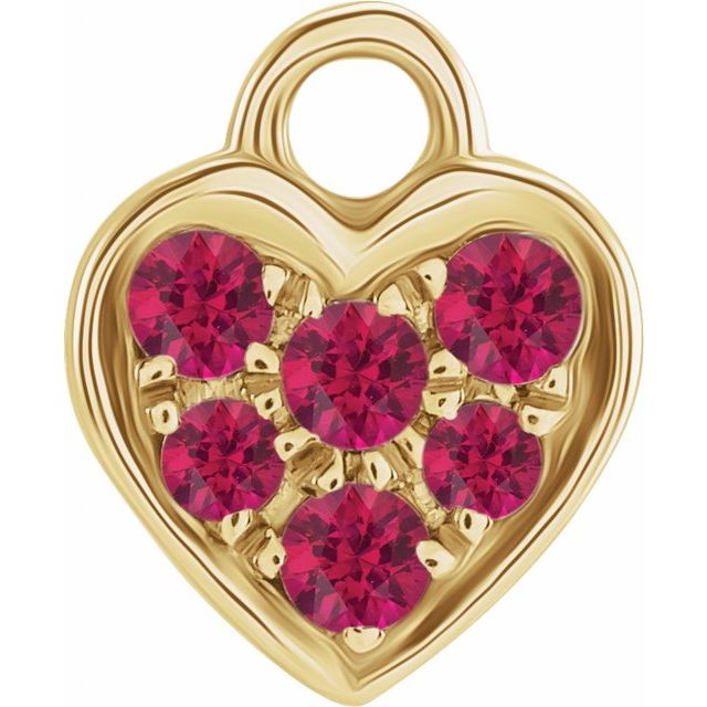 Petite Pavé® Natural Ruby Heart Dangle