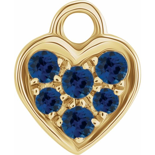 Petite Pavé® Natural Blue Sapphire Heart Dangle
