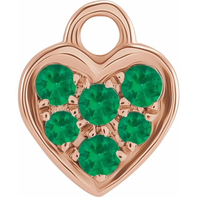 Petite Pavé® Natural Emerald Heart Dangle