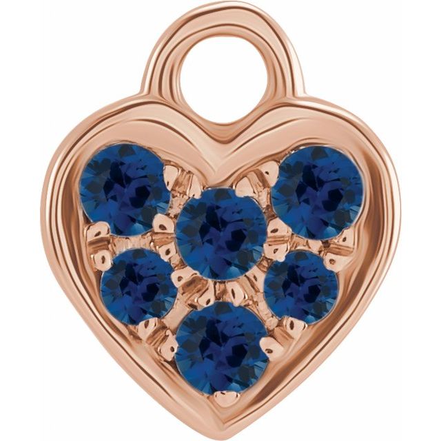 Petite Pavé® Natural Blue Sapphire Heart Dangle