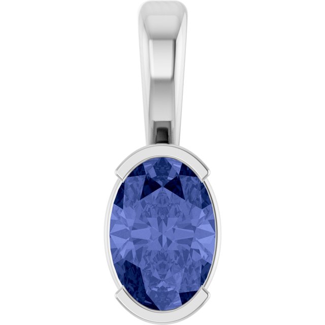 Platinum Natural Tanzanite Solitaire Pendant