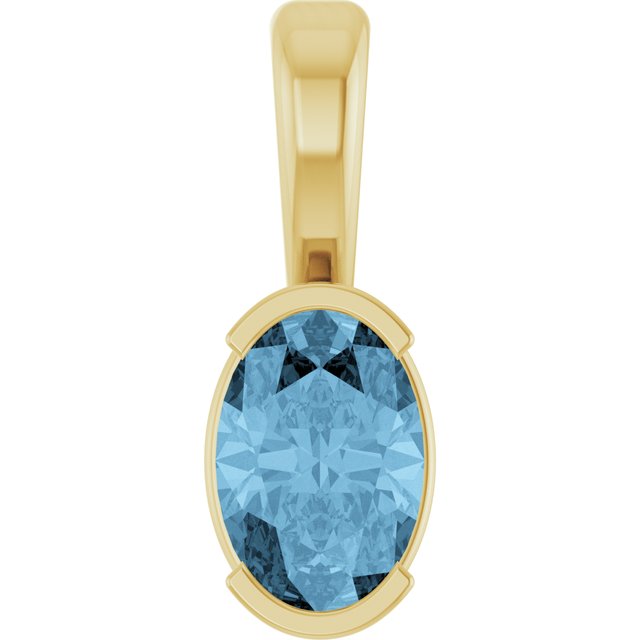 Natural Sky Blue Topaz Pendant, 12.3 x 4.44 mm