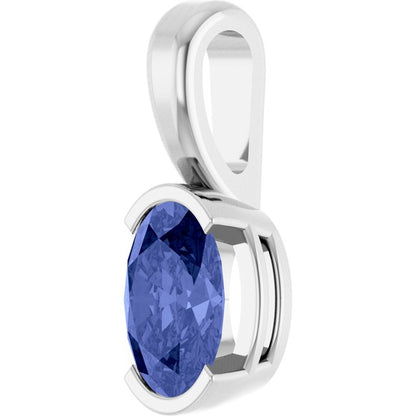 Platinum Natural Tanzanite Solitaire Pendant