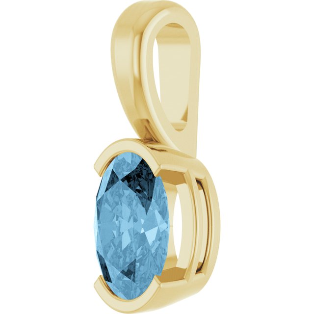 Natural Sky Blue Topaz Pendant, 12.3 x 4.44 mm