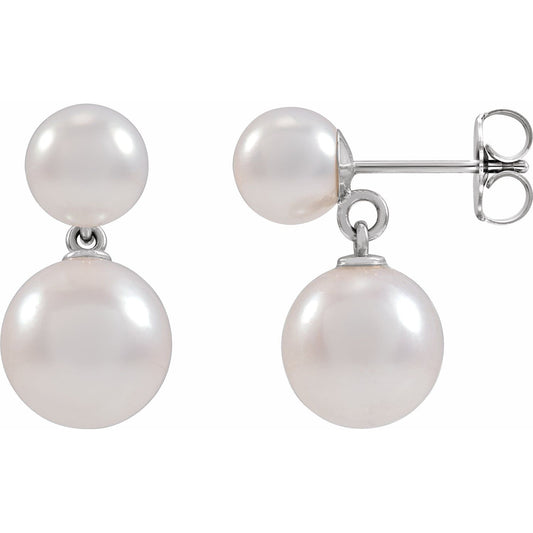 Cultured White Freshwater Pearl Earrings (88197)