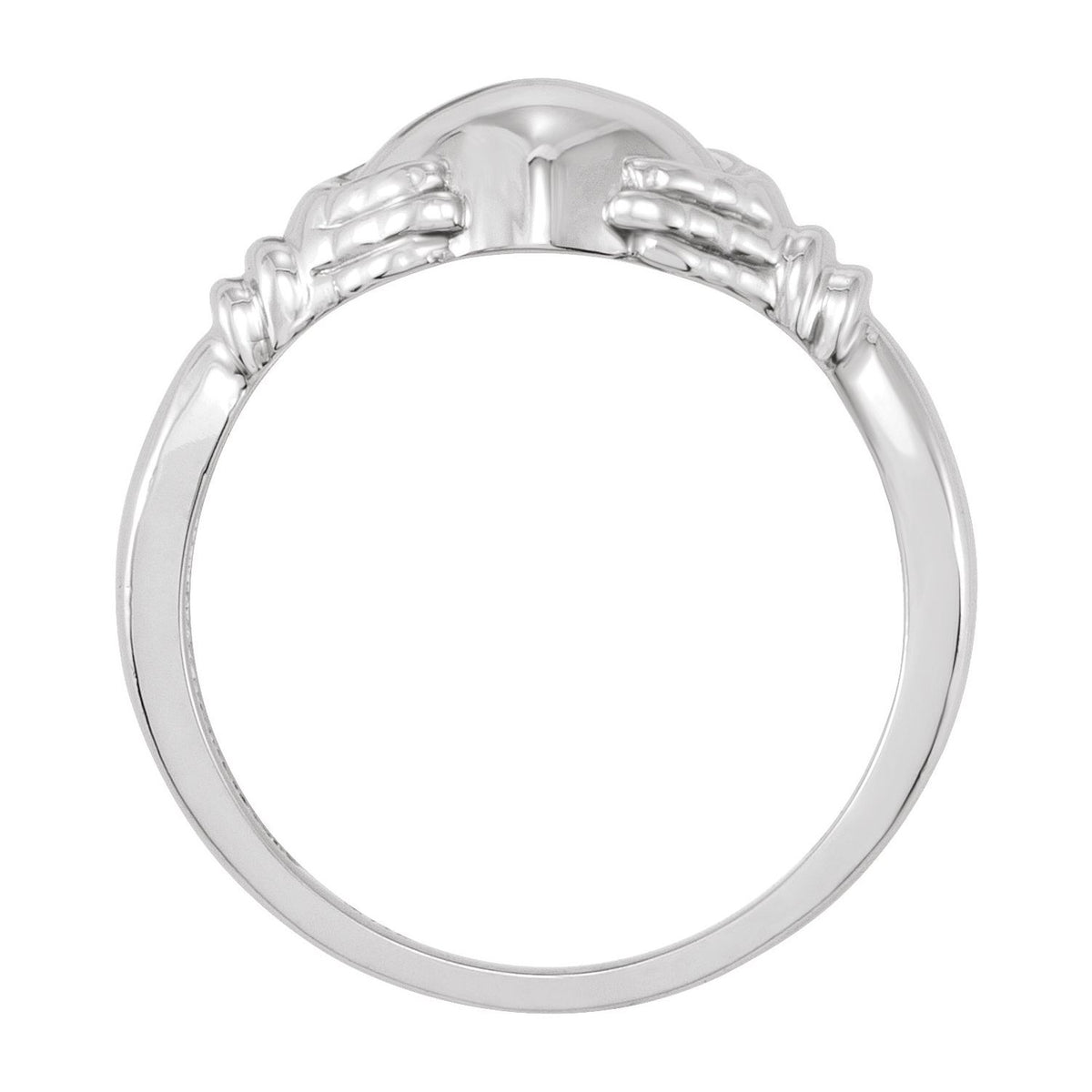 18K White Gold Claddagh Band