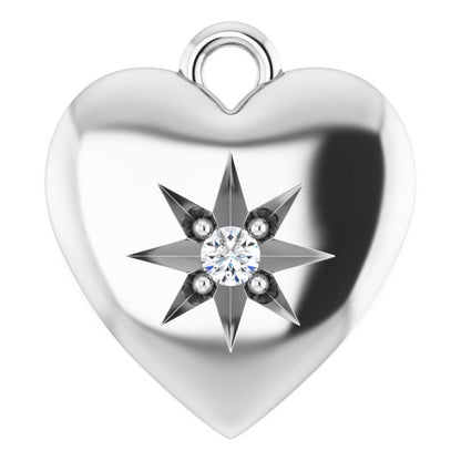 .02 CT Natural Diamond Heart Dangle