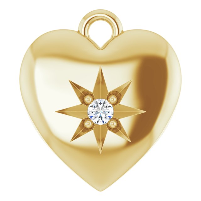 .02 CT Lab-Grown Diamond Heart Dangle
