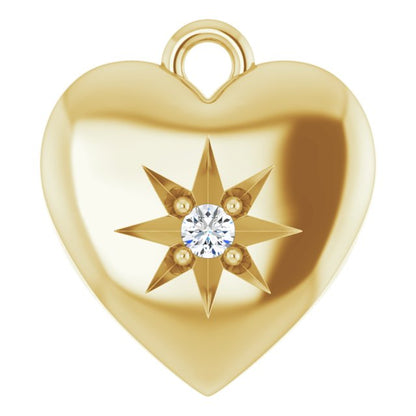 .02 CT Natural Diamond Heart Dangle