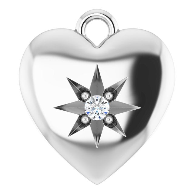 .02 CT Lab-Grown Diamond Heart Dangle