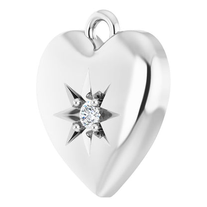 .02 CT Natural Diamond Heart Dangle