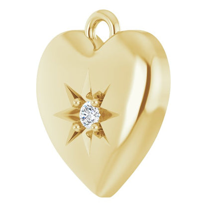 .02 CT Natural Diamond Heart Dangle