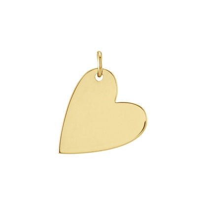 Engravable Sideways Heart Pendant, 14.42 x 11.78 mm