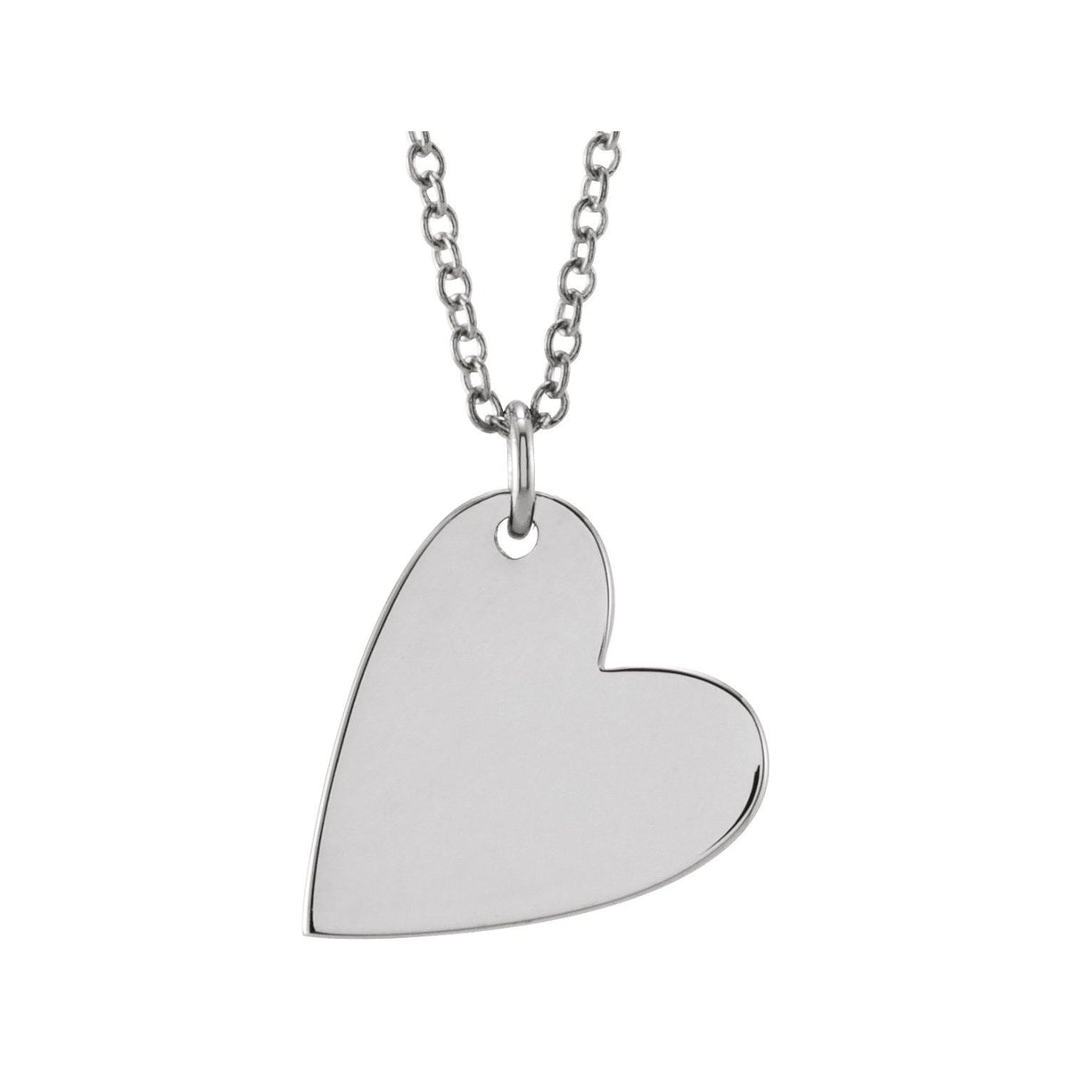 Engravable Sideways Heart 16-18" Necklace