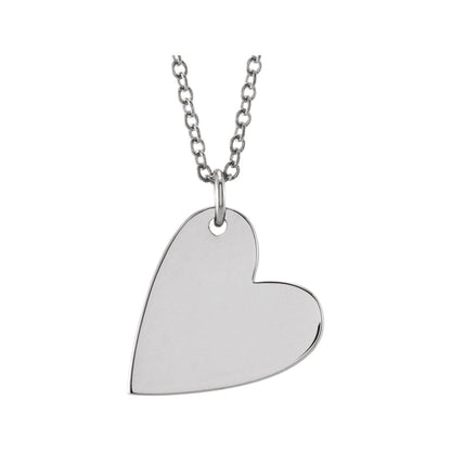 Engravable Sideways Heart 16-18" Necklace