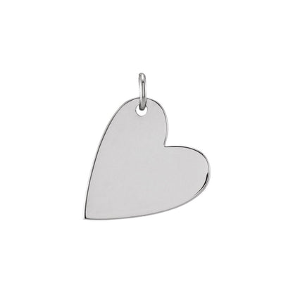 Engravable Sideways Heart Pendant, 14.42 x 11.78 mm