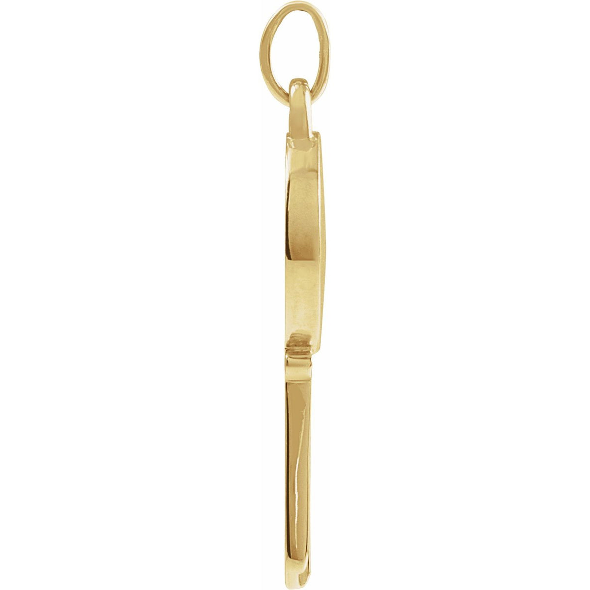 14K Yellow Gold Engravable Key Pendant, 21.57 x 9 mm