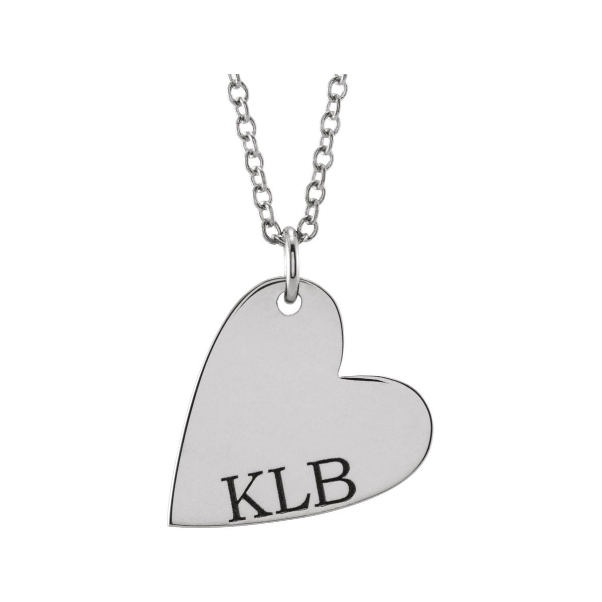 Engravable Sideways Heart 16-18" Necklace