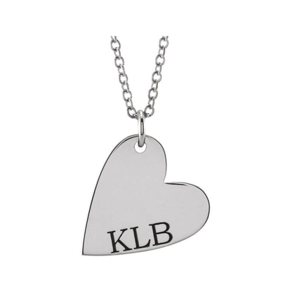 Engravable Sideways Heart 16-18" Necklace