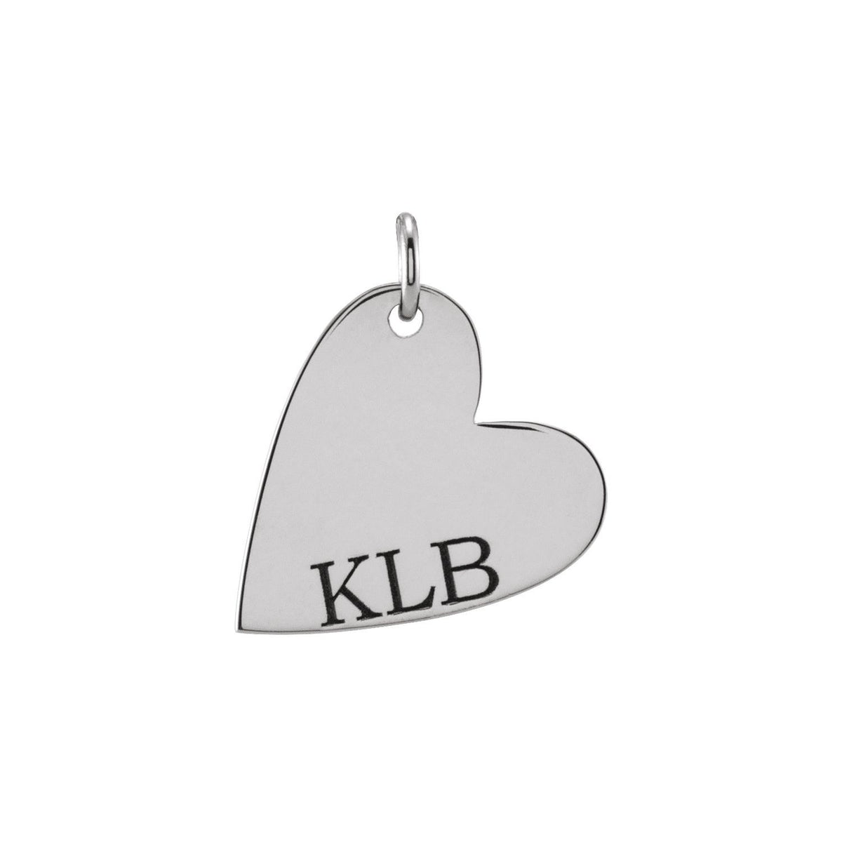 Engravable Sideways Heart Pendant, 14.42 x 11.78 mm