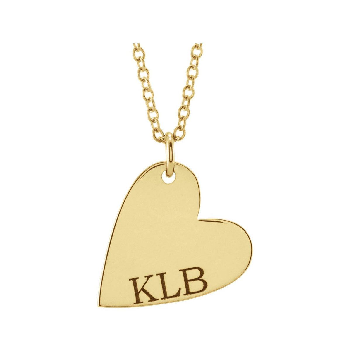 Engravable Sideways Heart 16-18" Necklace