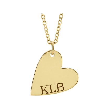 Engravable Sideways Heart 16-18" Necklace