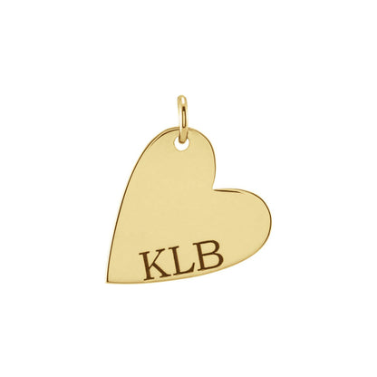 Engravable Sideways Heart Pendant, 14.42 x 11.78 mm
