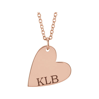 Engravable Sideways Heart 16-18" Necklace