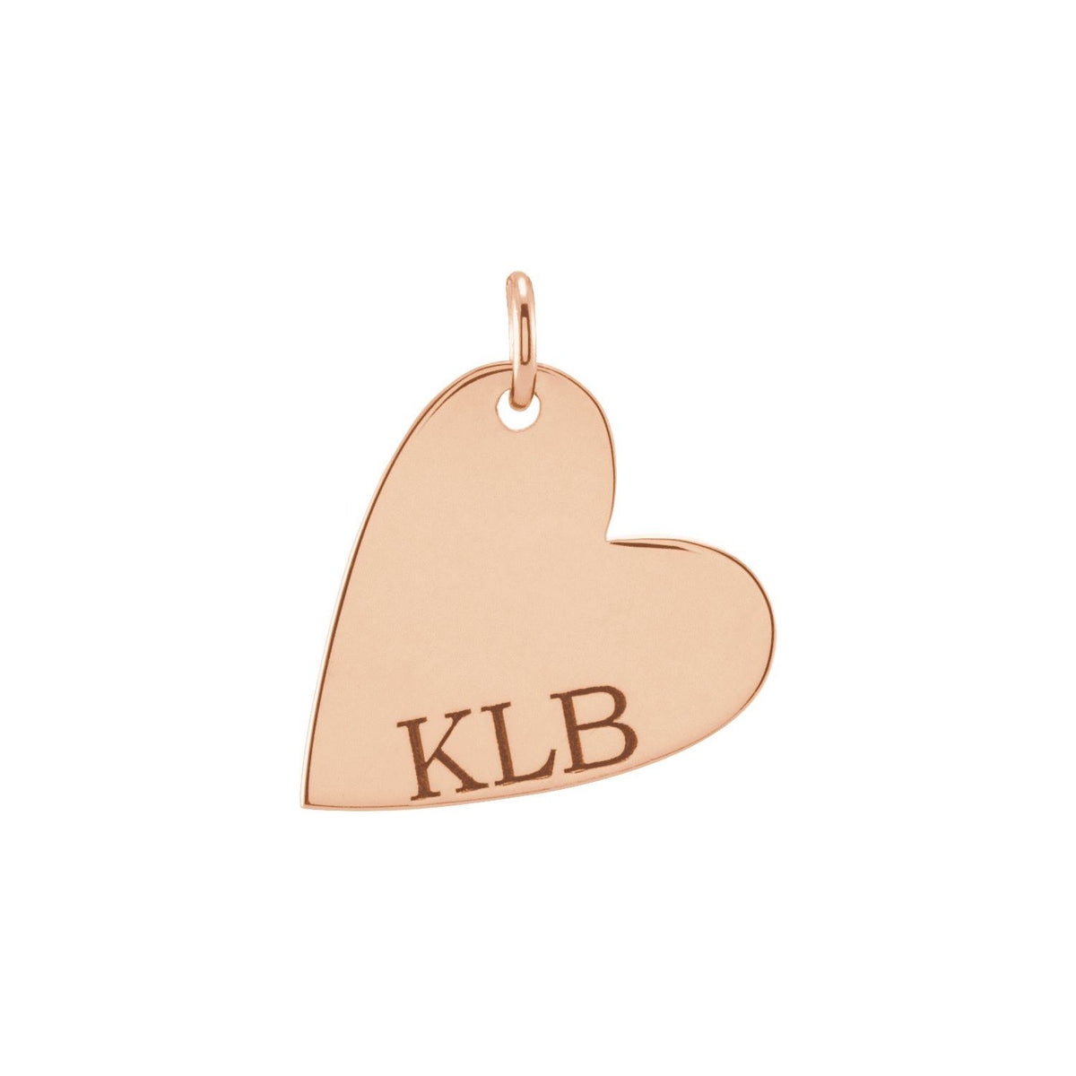Engravable Sideways Heart Pendant, 14.42 x 11.78 mm