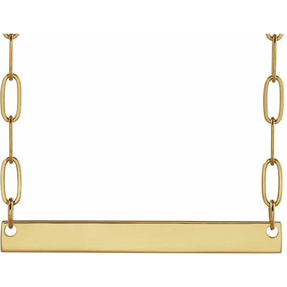 Engravable Bar 18" Necklace, 30 x 3.5 mm