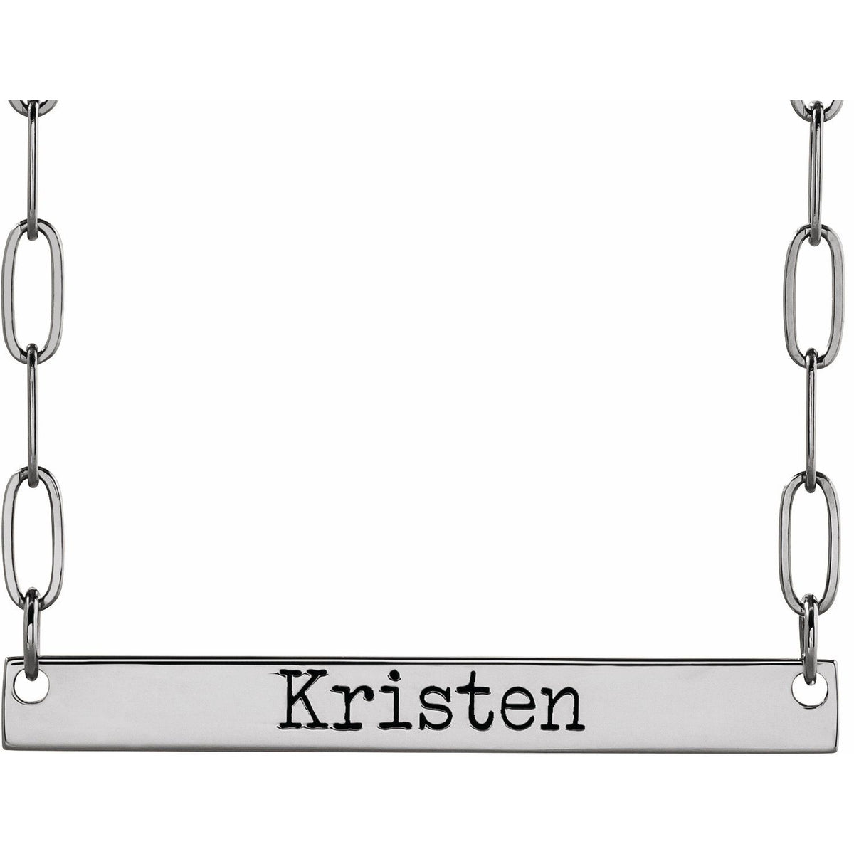 Engravable Bar 18" Necklace, 30 x 3.5 mm