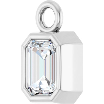 1/4 CT Lab-Grown Diamond Bezel-Set Dangle, 4.17 mm x 7.39 mm