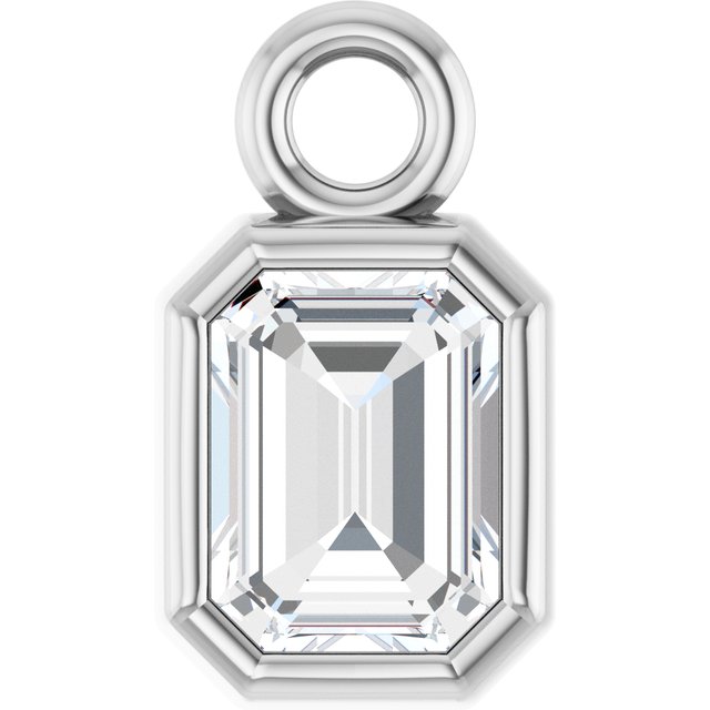 1/4 CT Lab-Grown Diamond Bezel-Set Dangle, 4.17 mm x 7.39 mm