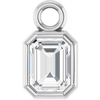 1/4 CT Lab-Grown Diamond Bezel-Set Dangle, 4.17 mm x 7.39 mm