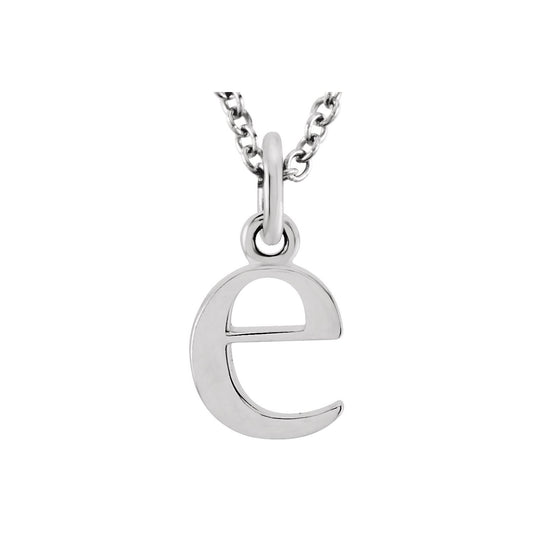 Sterling Silver Lowercase Initial E Dangle