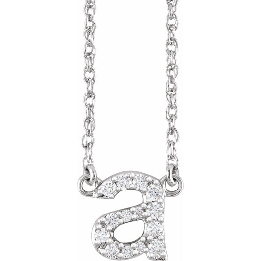 1/8 CTW Natural Diamond Lowercase Initial 16" Necklace