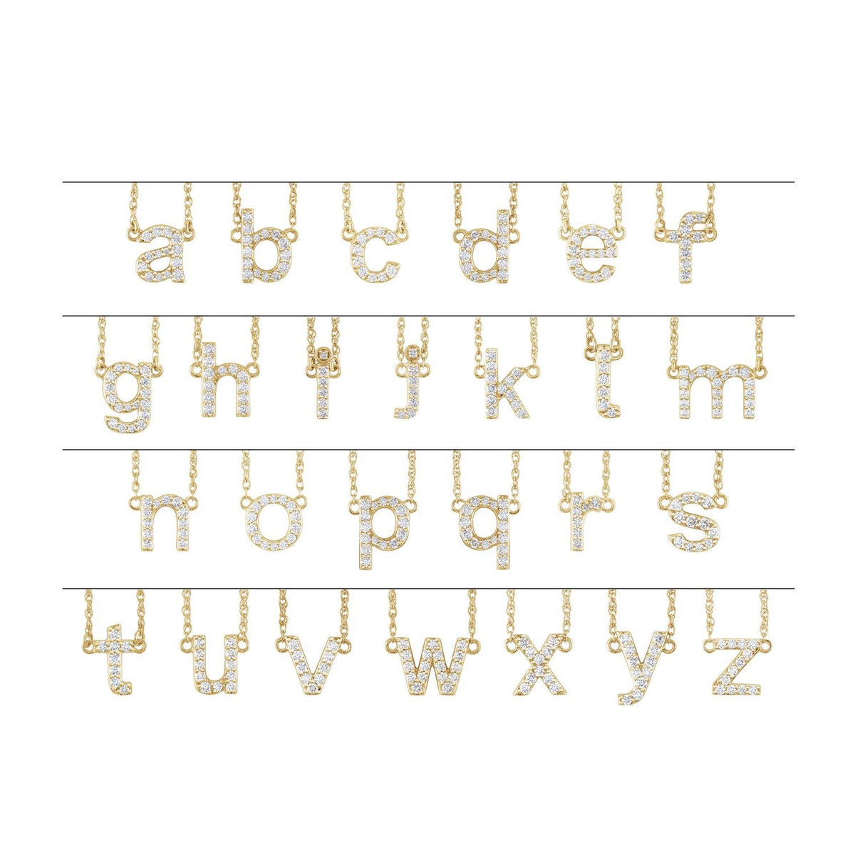 1/10 CTW Natural Diamond Lowercase Initial 16" Necklace