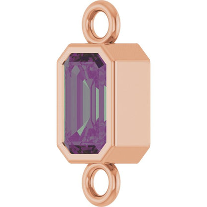 Lab-Grown Alexandrite Bezel-Set Link, 4.17 mm x 10.61 mm