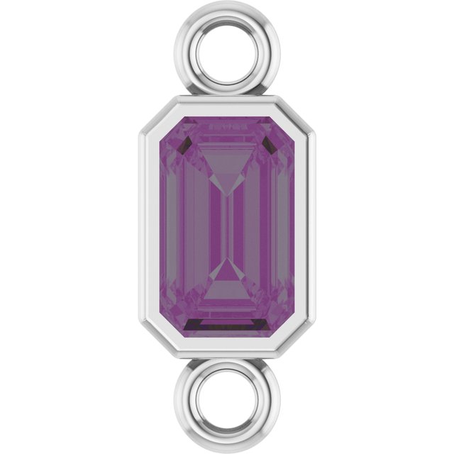 Lab-Grown Alexandrite Bezel-Set Link, 4.17 mm x 10.61 mm