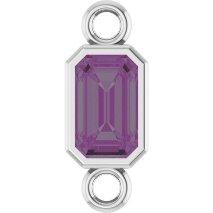 Lab-Grown Alexandrite Bezel-Set Link, 4.17 mm x 10.61 mm