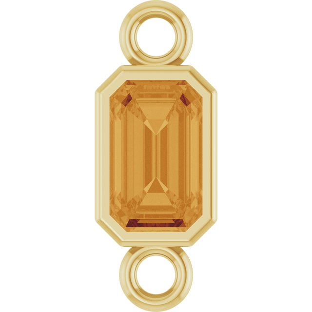 Natural Citrine Bezel-Set Link, 4.17 mm x 10.61 mm