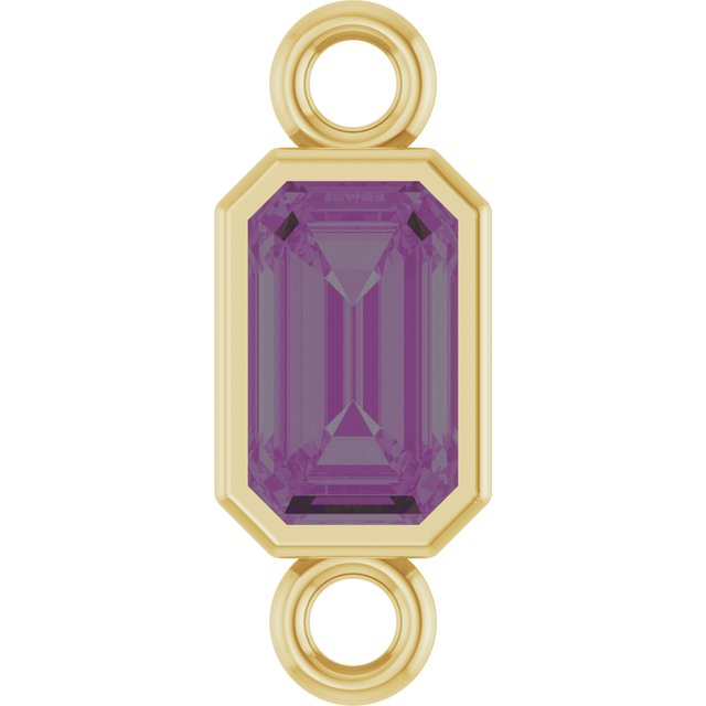 Lab-Grown Alexandrite Bezel-Set Link, 4.17 mm x 10.61 mm