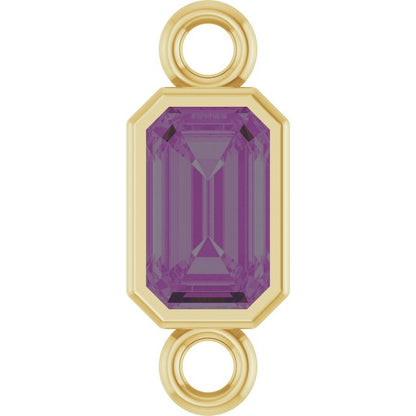 Lab-Grown Alexandrite Bezel-Set Link, 4.17 mm x 10.61 mm