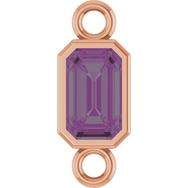 Lab-Grown Alexandrite Bezel-Set Link, 4.17 mm x 10.61 mm