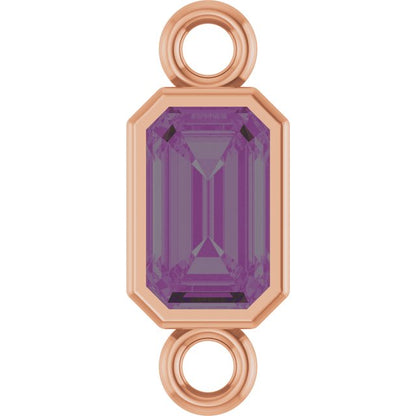 Lab-Grown Alexandrite Bezel-Set Link, 4.17 mm x 10.61 mm