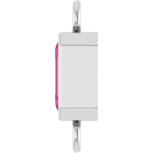 Natural Pink Tourmaline Bezel-Set Link, 4.17 mm x 10.61 mm
